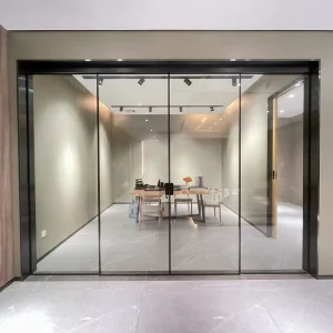 Slim Frame Aluminum Sliding Glass Door, Soft Closing, for Dining Room, Kitchen, and Interior