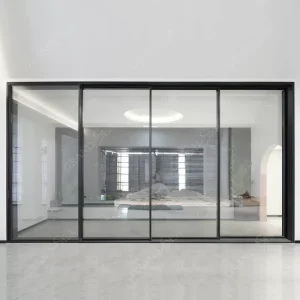 Slim-Frame Aluminum Waterproof Sliding Glass Partition Doors for House and Villa Interiors