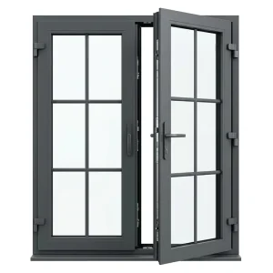 Slim-Frame Hidden-Hinge Tempered Safety Glass Interior Casement Door