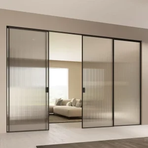 Slim Frame Minimalist Aluminum Sliding Door Thick Soundproof Glass for Living Room Garden Balcony