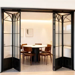Slim French Bi-Fold Aluminum Folding Partition Door Room Divider Soundproof Thermal Break