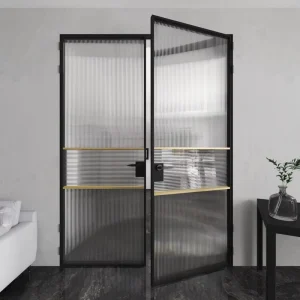Slim Minimalist Steel Soundproof Interior Door Room Divider for Kitchen Living Room Bedroom