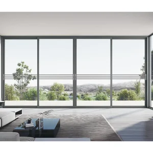 Slim-Profile 4-Panel Tempered-Glass Aluminum Sliding Patio Door