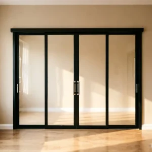 Slim-Profile Aluminum Sliding Glass Door with Waterproof Anti-Mildew Silent Double Glazing Custom Size for Interior Living Room