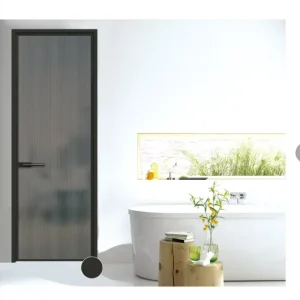 Small Toilet Swing Door Glass Aluminum Frame Fits Single Opening With Magnetic Suction Waterproofing Technology