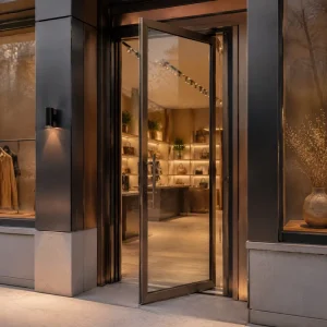 Smart-Lock Aluminum Swing Door, Fingerprint Digital Entrance Security Door, Apartment Villa