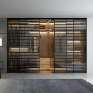 Smart Manual Sliding Door Interior Waterproof Noise Reduction Finished Aluminum Alloy Glass Modern Design Kitchen Bathroom