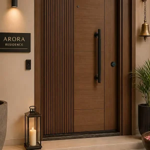 Solid Brass American Standard Door Lock Entry Set with Knurled Lever Handle and Deadbolt, Matte Black
