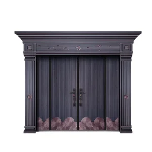 Solid Cast Aluminum Carved Door for Villa Hotel Mall Gym Bedroom and Kitchen