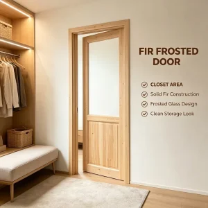 Solid Cedar Wood Interior Glass Door