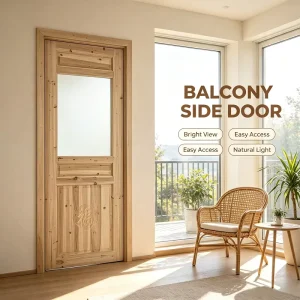 Solid Cedar Wood Moisture-Proof Interior Glass Door