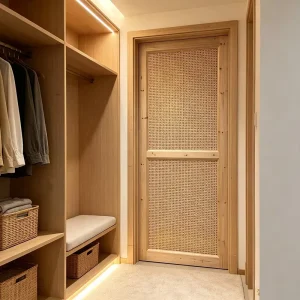 Solid Cedar Wood Sound-Insulated Interior Door for Bedroom or Warehouse
