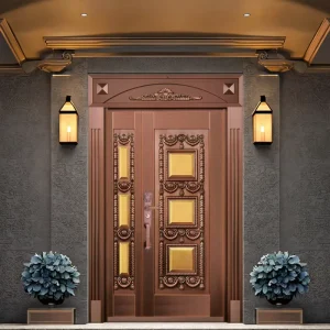 Solid Copper Commercial Entrance Door for Hotels