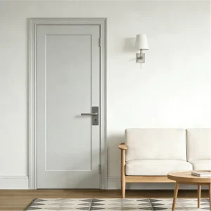 Solid Core 1-Panel White Primed MDF Prehung Interior Shaker Door