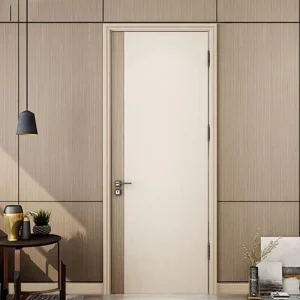 Solid-Core Flush Polymer Lacquer-Finish Waterproof Door, Customizable Size, for Bedroom, Bathroom, Kitchen, Office, and Apartment