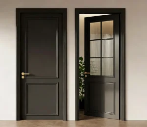 Solid Core Soundproof Dark Wood Bedroom Interior Door