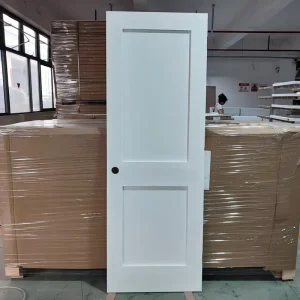 Solid Core Wood Interior 2-Panel Shaker Slab Door For Laundry