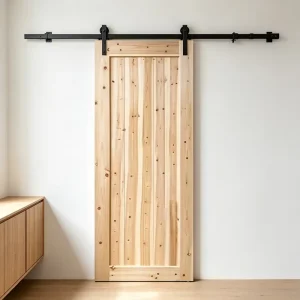 Solid Fir Full Solid Wood Barn Door Rustic Farmhouse Sliding Interior Door for Bedroom Decoration