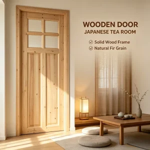 Solid Fir Glass Interior Door, Timber Door for Homes