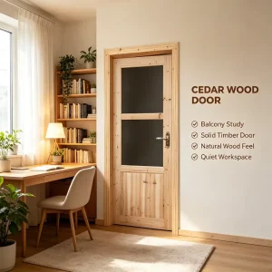 Solid Fir Interior Screen Door Unfinished Solid Wood Apartment Construction Door