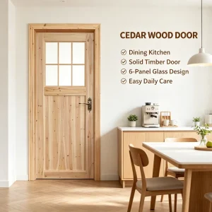 Solid Fir Lattice Interior Door Solid Wood Door for Mass Housing Construction