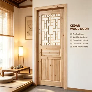 Solid Fir Lattice Interior Timber Room Door