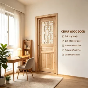 Solid Fir Lattice Solid Wood Door Natural Log Door for Club Decoration