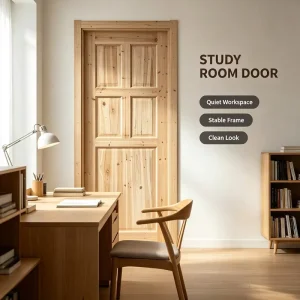 Solid Fir Timber Interior Door Raw Solid Wood Door for Refurbishment