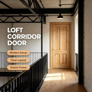 Solid Fir Timber Solid Wood Door Natural Log Timber Door