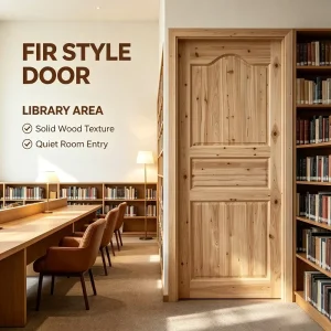 Solid Fir Timber Solid Wood Door Natural Log Timber Door for Self-Built Houses