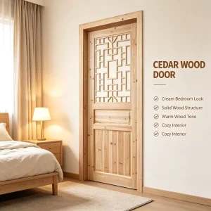 Solid Fir Wood Lattice Door, Unfinished, for Construction Projects