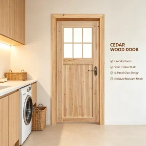 Solid Fir Wood Lattice Door Unpainted Raw Timber Door