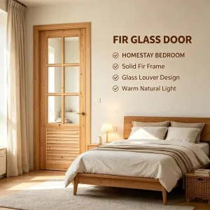 Solid Fir Wood Louver Door for Decoration Projects