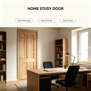 Solid Fir Wood Room Door for Family Courtyard