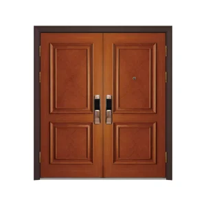 Solid Mahogany Double Entry Exterior Door, Old World Style Main Entrance Wooden Door