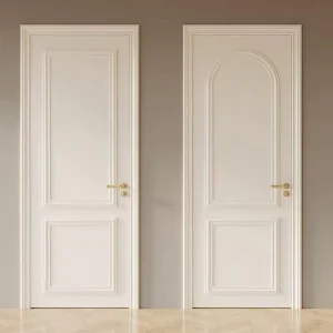 Solid Natural Wood Interior Door Modern Waterproof Bedroom Hotel Villa Door