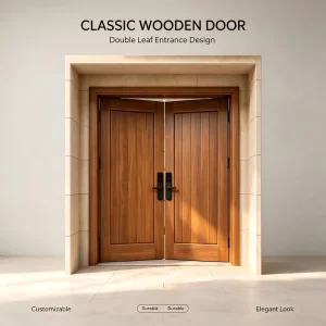 Solid Oak Double Front Entrance Door for Villas