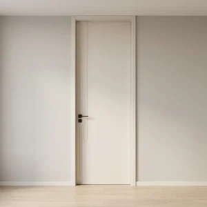 Solid Oak Interior Wooden Bedroom Door with Lacquered Finish for Villas
