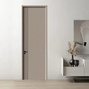 Solid Oak Wood Interior Door Midcentury Modern Design Waterproof DIY Assembly Customizable Size Residential Use