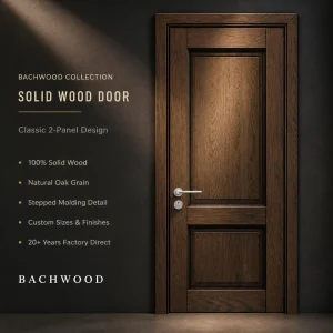 Solid Oak Wood Interior Door for Bedroom Living Room Villa Home