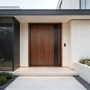 Solid Oak Wood Security Front Entry Swing Door