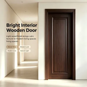 Solid Teak Wood Double Pivot Door with No Side Lights and Fully Automatic Smart Lock for Villa Entrance
