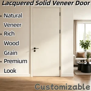 Solid Wood Baking-Paint Interior Door, Eco-Friendly, Low Formaldehyde, Soundproof, Complete Door Set