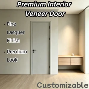 Solid Wood Baking-Paint Interior Door with Smooth Finish and Sound Insulation