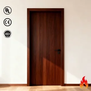 Solid Wood Bedroom Door Fire Prevention Transitional Design Apartment Supermarket Hall Exterior Hotel Hospital Outdoor Basement