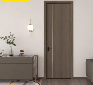 Solid Wood Bedroom Interior Door Set Minimalist Waterproof Paint-Free