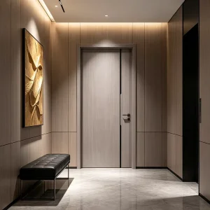 Solid Wood Bedroom Sliding Door Soundproof Minimalist Design Exterior Use Finished Surface Warranty