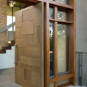 Solid Wood Carved Modern Front Entrance Door