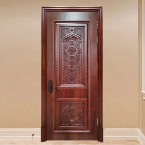 Solid Wood Carved Sound-Insulated Doors for Villa or Home