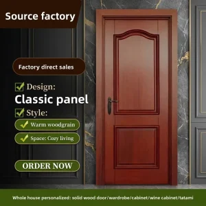 Solid-Wood Composite Baked-Paint Eco-Friendly Door Office Soundproofing Complete Door Set Home Interior Door